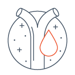 icon of a vessel with an outline of a drop of blood