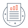 icon of document with orange bar graph